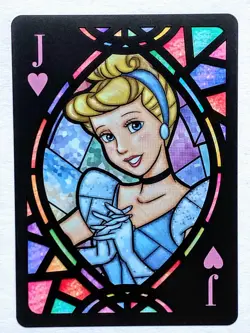 Disney CINDERELLA Stained Glass Jack of Hearts Playing Card w/Top Loader NM-MT ! - Image 1