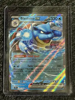 Blastoise ex 030/142 Stellar Crown Holo EX SCR 330 HP Pokemon TCG Card Stock - Image 1
