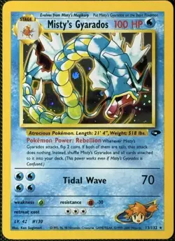 Pokemon Cards Misty's Gyarados 13/132 Holo Gym Challenge Holo Rare NM - Image 1