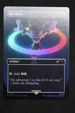 Sol Ring (2093) (Rainbow Foil) Secret Lair Drop Foil MTG NM Sonic The Hedgehog - Image 1