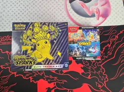 Pokemon TCG Scarlet & Violet Surging Sparks ETB + Booster Bundle New Sealed - Image 1