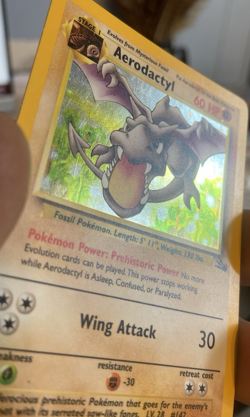 Aerodactyl 60 HP Holo Rare Pokemon TCG Fossil 1/62 1999 Wizards Unlimited Card - Image 5