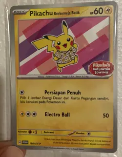 Pokemon TCG Bahasa Indonesia Language Pikachu Berkemeja Batik V4 190/SV-P - Image 1