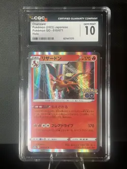 Pokemon TCG Charizard 010 Pokemon Go Holo JPN 2022 CGC GEM MINT 10 - Image 1