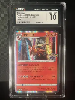 Pokemon TCG Charizard 010 Pokemon Go Holo JPN 2022 CGC GEM MINT 10 - Image 3