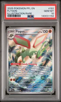 2025 POKEMON FLYGON 101 PHANTASMAL FLAMES ILLUSTRATION RARE PSA 10 - Image 1