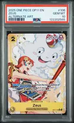 PSA 10 - 2025 ONE PIECE OP11-A FIST OF DIVINE SPEED 106 ZEUS ALT ART (English) - Image 1