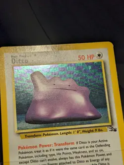 Pokemon Card Ditto 3/62 Fossil Set Rare Holo WOTC - Image 2