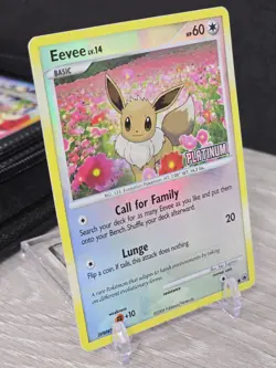 Pokemon Card TCG Eevee Reverse Holo 62/100 Burger King 2008 Platinum Stamped - Image 1