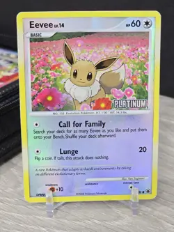Pokemon Card TCG Eevee Reverse Holo 62/100 Burger King 2008 Platinum Stamped - Image 5