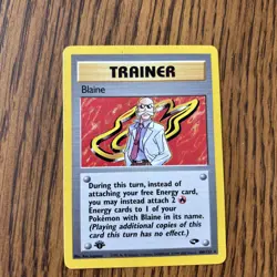 Pokemon Card - Gym Challenge 100/132 - BLAINE (rare) **1st Edition** - NM - Image 1