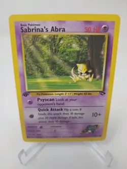 Sabrina’s Abra 94/132 Gym Challenge 1st EDITION Pokemon Card NM - Image 1