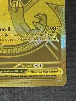 Mega Charizard X ex 130/094 Phantasmal Flames Gold Hyper Rare Pokemon Card MINT - Image 5
