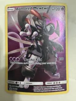 Pokemon TCG Armored Mewtwo SM228 SM Promo Holo Psychic Raid 130 HP 120 Card - Image 1
