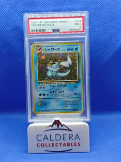 Pokemon Card Vaporeon #134 Holo Jungle Japanese Pocket Monsters PSA 9 MINT - Image 1