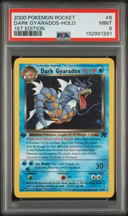 2000 POKEMON ROCKET 1ST ED #8 DARK GYARADOS-HOLO PSA 9 - Image 1