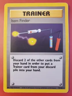 Pokemon TCG Trainer Item Finder 74/102 Base Set Unlimited Rare Vintage - Image 1