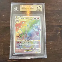 Pokemon Charizard VSTAR Brilliant Stars 174/172 Secret Rainbow Holo TCG NM - Image 1