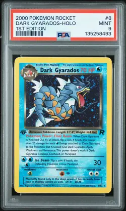 2000 POKEMON ROCKET 1ST ED #8 DARK GYARADOS-HOLO PSA 9 - Image 1