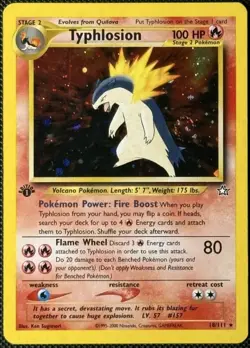 Pokemon Cards Typhlosion 18/111 1ST EDITION Neo Genesis Holo Rare LP - Image 1