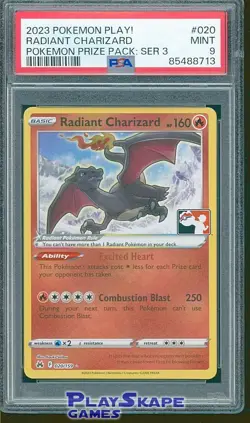 Pokemon Card PSA 9 Radiant Charizard 020/159 Prize Pack Series Promo CRZ 2023 #2 - Image 1