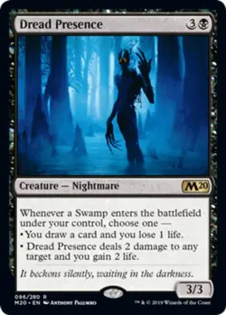 Moderate Play, English MTG Regular Dread Presence Core Set 2020 Magic the Gather - Image 1