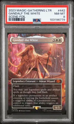 2023 MAGIC THE GATHERING LTR | SCENE-FOIL #442 GANDALF THE WHITE PSA 8 - Image 1