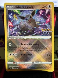 Radiant Eevee SWSH230 Pokemon Go Holo Black Star Promo NM Pokemon Card TCG - Image 1