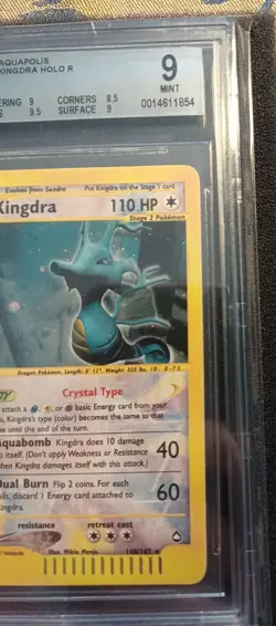 2003 Pokemon Aquapolis Holo Kingdra #148 BGS 9 MINT English - Image 2