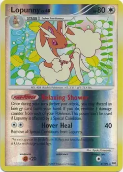 Lightly Played Lopunny - 21/99 - Rare - Reverse Holo Pokemon Arceus - Image 1