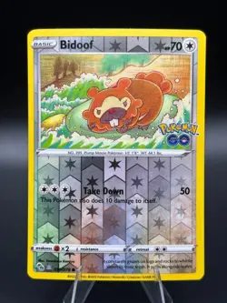 Bidoof (Peelable Ditto) 059/078 Pokemon GO Reverse Holo NM - Image 1