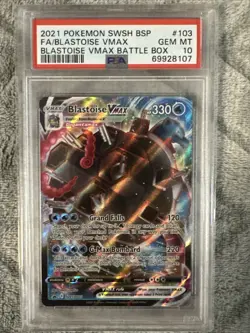 Pokemon Blastoise VMAX Battle Bx. Full Art Promo SWSH103 PSA 10 Gem Mint - Image 1
