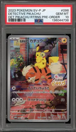 Pokemon Detective Pikachu Returns Preorder JPN FA Promo 098/SV-P PSA 10 Gem Mint - Image 1