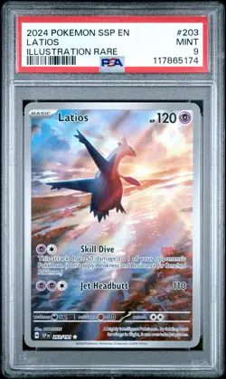 Latios Illustration Rare 203 PSA 9 Mint 2024 Surging Sparks Pokemon TCG - Image 1