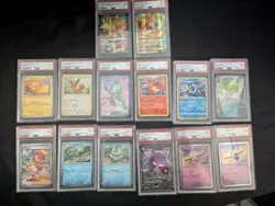 LOT (14) POKEMON PSA 7 8 9 GRADED CARDS Popular Pokemon Megas - Image 1