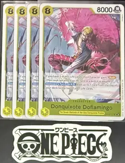 4 x One Piece OP12-107 R Donquixote Doflamingo - English - Foil - Playset - NM/M - Image 1