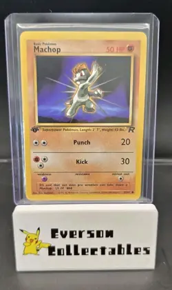 Pokemon Card - Machop 59/82 Team Rocket 1st Edition - WOTC - Image 1