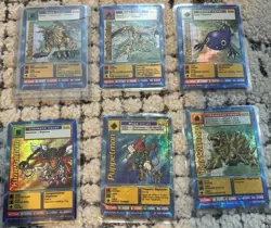 Digimon Cards 1999. Metalgreymon Gold Letter Card, Holos + 1st Editions - Image 2