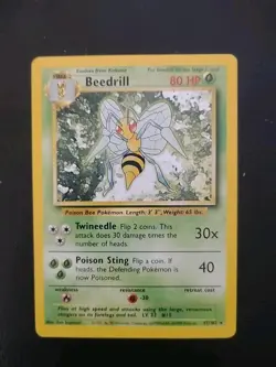 POKEMON CARD ENGLISH BEEDRILL 17/102 RARE BASE SET PACK FRESH! - Image 1