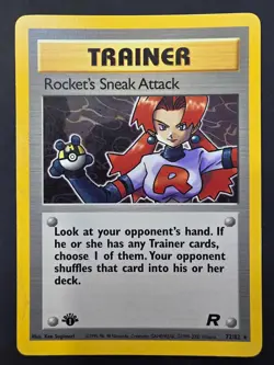 Rocket's Sneak Attack 72/82 First Edition Pokemon TCG Trainer Card Rare - Image 1