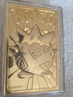 Vintage Pokemon 23k Gold-Plated Trading Card 1999 Burger King Togepi - Image 1
