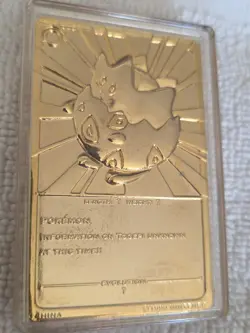 Vintage Pokemon 23k Gold-Plated Trading Card 1999 Burger King Togepi - Image 2