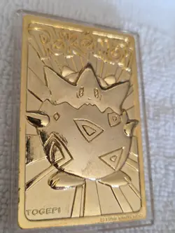 Vintage Pokemon 23k Gold-Plated Trading Card 1999 Burger King Togepi - Image 3