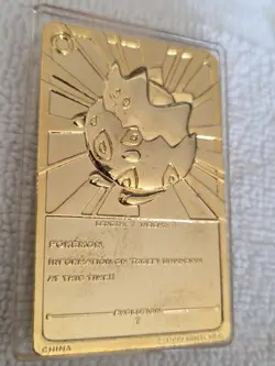 Vintage Pokemon 23k Gold-Plated Trading Card 1999 Burger King Togepi - Image 4