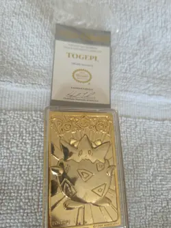 Vintage Pokemon 23k Gold-Plated Trading Card 1999 Burger King Togepi - Image 5