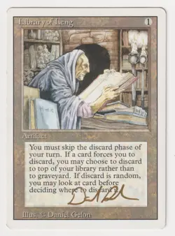 Gold Signed Library of Leng HP Revised Edition Artist Daniel Gelon MTG Magic! - Image 1