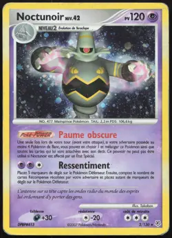 Carte Pokemon Noctunoir 2/130 Holo Diamant et Perle Francais - Image 1