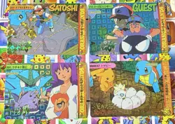 Pokemon Vintage Pocket Monsters Vending HOLO Prism (4x) Stickers 1998 Nintendo - Image 3