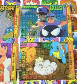 Pokemon Vintage Pocket Monsters Vending HOLO Prism (4x) Stickers 1998 Nintendo - Image 5