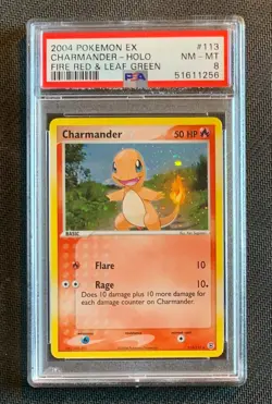 Pokemon Charmander 113/112 Rare Holo Fire Red & Leaf Green PSA 8 Near Mint Eng - Image 1